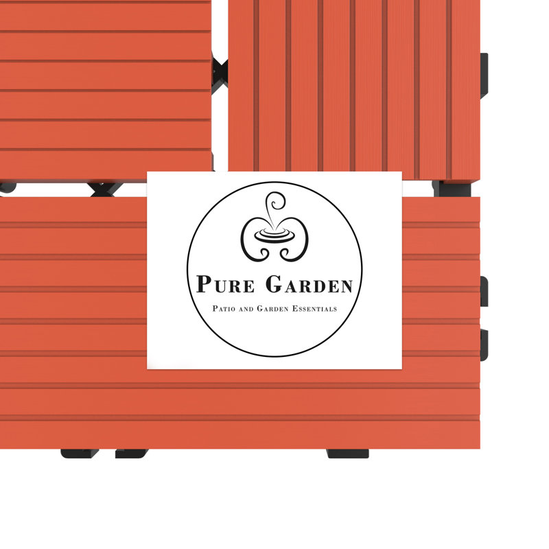 Pure Garden Criss Cross Patio 12" x 12" Composite Interlocking Deck